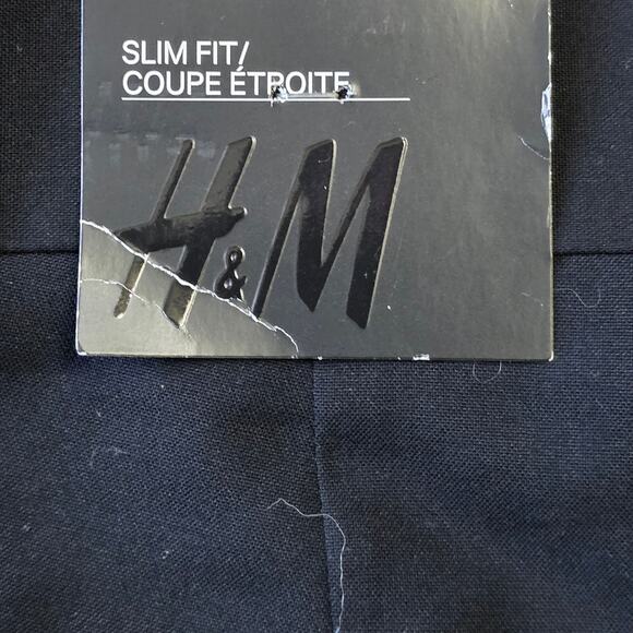 H&M Slim Fit Navy Dress Pants Men’s 33R Flat Front NWT - Picture 4 of 7